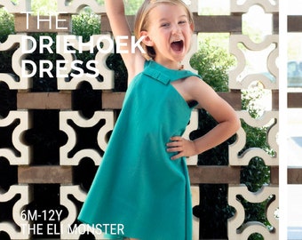 Girls Sundress PDF Sewing Pattern with bow-The Driehoek Dress