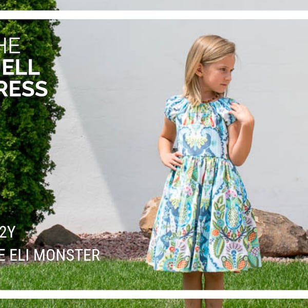 Girl Peasant Dress PDF Sewing Pattern, The Fjell Dress Sized 2y to 12y