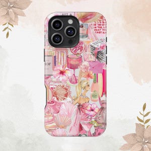Preppy and Cute Pink Aesthetic Themed Phone Case | iPhone 16 15 14 13 12 11 8 7 Plus Pro Max MagSafe Case | Galaxy S24 S23 Plus Ultra Case