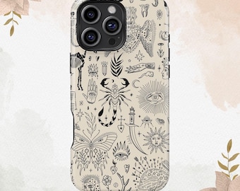 Witchy Things Themed Phone Case | iPhone 16 15 14 13 12 11 8 7 Plus Pro Max MagSafe Case | Galaxy S24 S23 S22 S21 S20 Plus Ultra Case