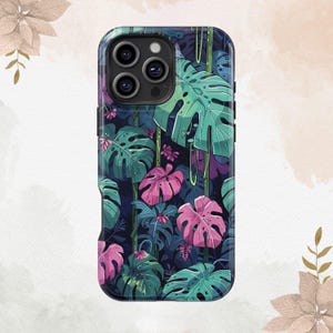 Tropical Abstract Leaf Phone Case Phone Case For iPhone 16 15 14 13 12 11 XS Plus Pro Max MagSafe Case Galaxy S25 S24 S23 S22  Ultra Cover
