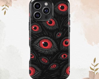 Funda para iPhone Horror Eyes, resistente, MagSafe, para iPhone 16, 15, 14, 13, 12, 11, XS, 8, 7 Pro Max, Galaxy S25, S24, S23, S22, S21, S20 Ultra, funda gótica oscura