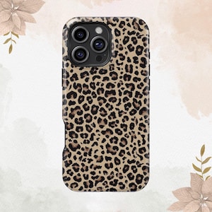 Gepard Leopardmönster Svart Design iPhone 16 15 14 13 12 11 Plus Pro Max Tåligt MagSafe Mobilskal Galaxy S24 S23 S22 S21 S20 Plus Ultra Skal