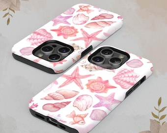 Seashell Collage Themed Phone Case | iPhone 16 15 14 13 12 11 8 7 Plus Pro Max MagSafe Case | Galaxy S24 S23 S22 S21 Plus Ultra Phone Case