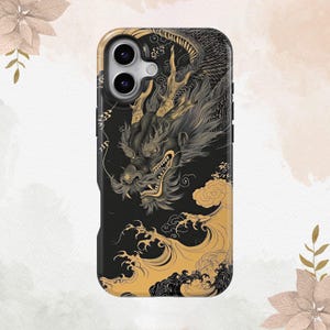 Japanische Welle Themed Phone Case | iPhone 16 15 14 13 12 11 8 7 Plus Pro Max MagSafe Hülle | Galaxy S24 S23 S22 S21 FE Plus Ultra Hülle