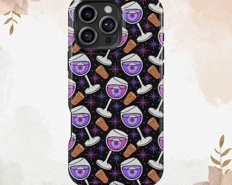 Funda para teléfono con diseño de cáliz sangriento de terror y ojo humano para iPhone 16, 15, 14, 13, 12 y 11 Pro Max, funda MagSafe para Galaxy S25, S24 y S23 Ultra, funda gótica oscura