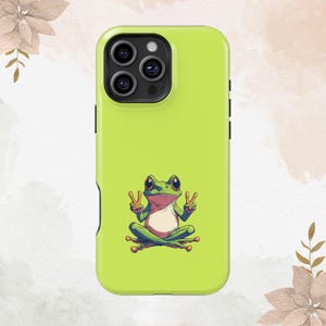 かわいいカエルとヒキガエルのグリーンの美的カバー iPhone 16 15 14 13 12 11 XS Plus Pro Max MagSafeケース Galaxy S25 S24 S23 S22 FE Plus Ultraケース