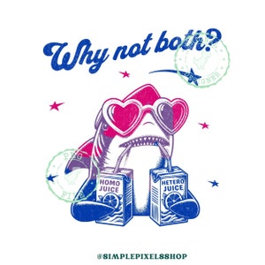 Bisexuell stolthet png, bi pride png, subtil stolthet png, bisexuell png, punny png, retro pride png, pride haj png, varför inte båda png HBTQ png