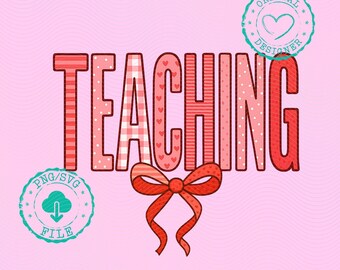 Preppy Teacher PNG Teaching Png, Preppy Coquette Teacher Png Teacher Life png Back to school sublimation, Teacher Gift png digital download