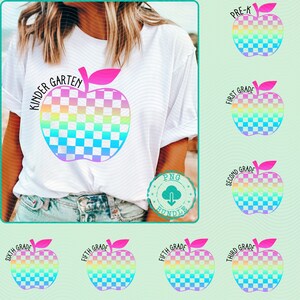 Teacher shirt png bundle, Retro Apple Teacher png, Back To School Bundle Teacher Png Bundle Custom Grade Teacher Png First Day Of School Png