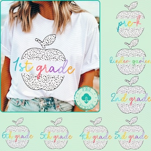Retro Apple Teacher png, Teacher shirt png bundle, Back To School Bundle Teacher Png Bundle Custom Grade Teacher Png First Day Of School Png
