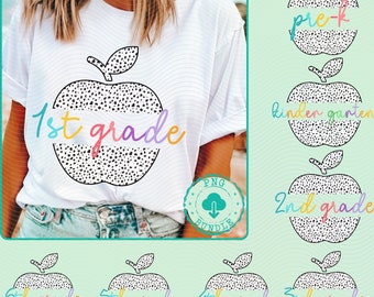 Retro Apple Lehrer Png, Lehrer-Shirt Png-Bundle, Zurück zu Schulpaket Lehrer-Png-Bundle Benutzerdefinierte Note Lehrer Png Erster Tag der Schule Png