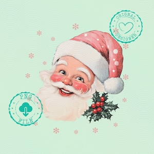 Vintage Santa png, Christmas png, Christmas designs, Christmas sublimation,Coquette,Trending png,Retro Holidays png,Holiday vibes png, Girly