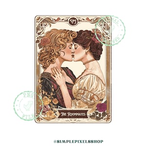 Carta dei tarocchi dell'orgoglio lesbico png, Ed erano coinquilini png, Gli storici chiamavano, fidanzata lesbica png, San Valentino png, orgoglio lgbtq queer