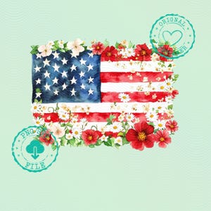 Floral USA Gänseblümchen png Floral Flagge Trumpf 4. Juli 4. Shirt png Vintage Amerika 4. Juli Sublimation USA png Design rot weiß blau SS090