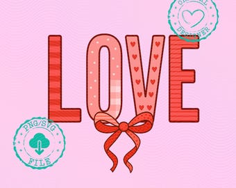 Valentines PNG, Love Coquette PNG, Preppy V Day PNG, Girly Png, Preppy Png, Trendy Png, Hearts Png, February 14 Png, Digital download