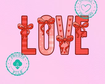 Valentines PNG, Love Coquette PNG, Preppy V Day PNG, Girly Png, Preppy Png, Trendy Png, Hearts Png, February 14 Png, Digital download
