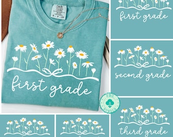 Back to school Png Teacher Daisy Png Floral Teacher Grades Shirt Design Preppy Teacher Life Png Teacher Appreciation Teacher Wildflowers Png