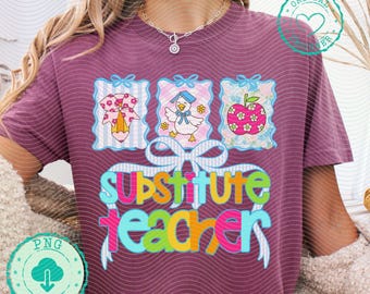Substitute teacher png Preppy teacher png preppy teacher png Teacher shirt design png Back To School png School Digital Png School Teacher