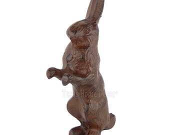 Bunny Rabbit Figurine Statue Cast Iron Rustic Garden Yard Patio Decor 7 3/4 inch