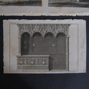 2 Gothic Architecture Engravings from Books image 3