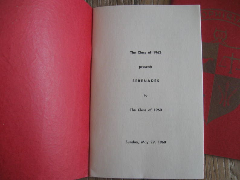 2 1960 Manhattanville College Ophiria Commencement Booklets Seranades by Class of 1962