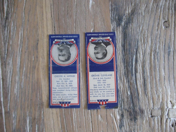 9 Presidents Of The Usa Matchbook Cover Series