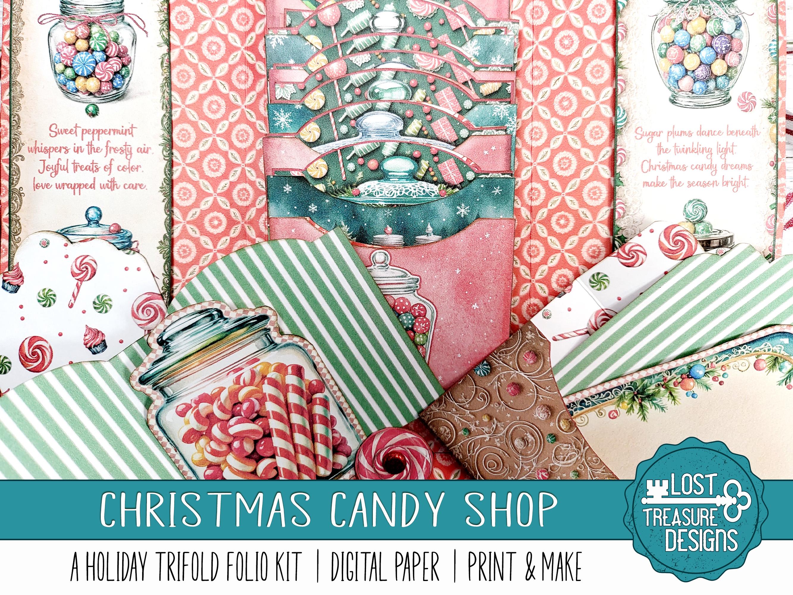 Christmas Candy Shop Trifold Folio: Digital Scrapbooking Kit (PDF) - Etsy