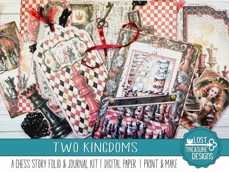 TWO KINGDOMS: A Chess Story Folio & Journal Kit, Chess-inspired Kit ...