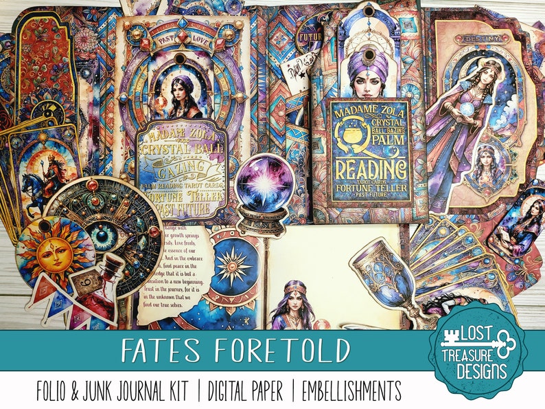 Fortune Teller Junk Journal Kit: Fates Foretold, Mystic Papercraft ...