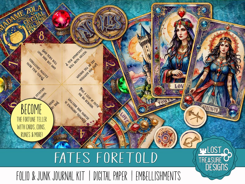 Fortune Teller Junk Journal Kit: Fates Foretold, Mystic Papercraft ...