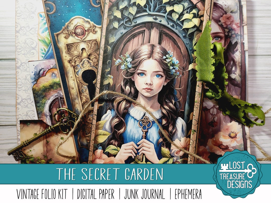 Secret Garden Junk Journal Kit: Vintage Folio, Ephemera (digital ...