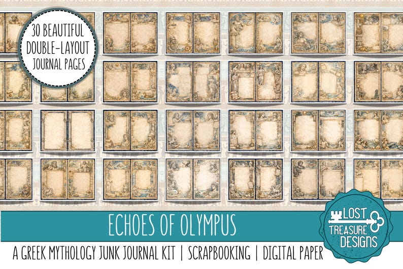 ECHOES OF OLYMPUS: A Greek Mythology Junk Journal Kit, Embellishments ...