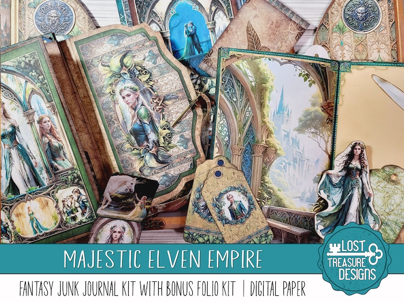 Elven Junk Journal Kit: Fantasy Empire Printable, Folio Bonus (digital ...