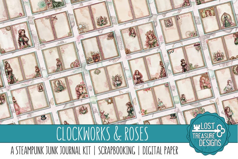 CLOCKWORKS &amp; ROSES: A Steampunk Junk Journal Kit, Embellishments ...
