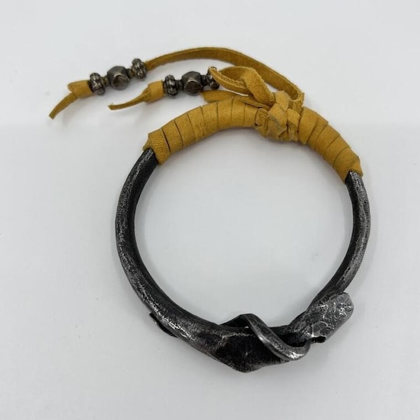 Alchemist Cuff - Blacksmith Forged Iron Bracelet - Lupus Mettalorum for taming animalistic tendencies.