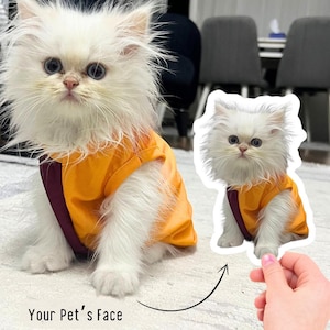 Sticker personnalisé pour animal de compagnie, Sticker photo chien, Stickers vinyles tête de chat, Sticker personnalisé cadeau, Sticker photo bouteille, Stickers voiture, Sticker livre
