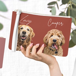 Bolso de mano personalizado con foto de perro, bolso de mano con gato, bolso de maquillaje con foto de mascota para mamás amantes de los perros, recuerdo de la pérdida de un gato, regalos conmemorativos para dueños de perros