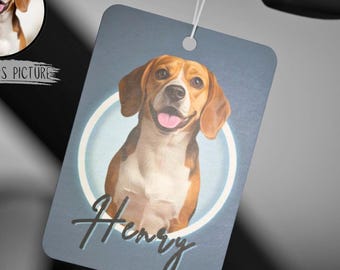 Custom Pet Photo Car Air Freshener: Personalized Dog Cat Memorial Gift
