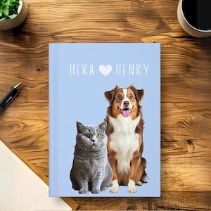 Benutzerdefiniertes Hundebuch, Katzenfoto-Hardcover-Notizbuch, Hundeliebhaber-Gedenkgeschenk, benutzerdefiniertes Hundebild-Tagebuch, Geschenk für Tierbesitzer, Katzenverlust-Andenken
