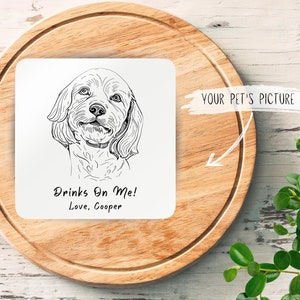 Pet Photo Coaster Set: Dog & Cat Memorial Gift, Pet Portrait Keepsake (4 pcs)