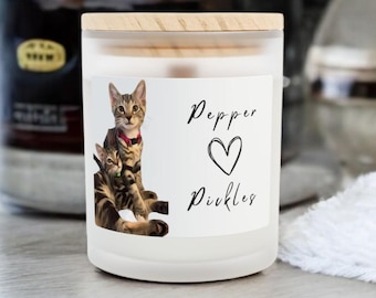 Candela profumata personalizzata con foto di animali domestici: regalo commemorativo per cani e gatti - regalo di condoglianze personalizzato per la perdita di un animale domestico - candela di soia ricordo in memoria