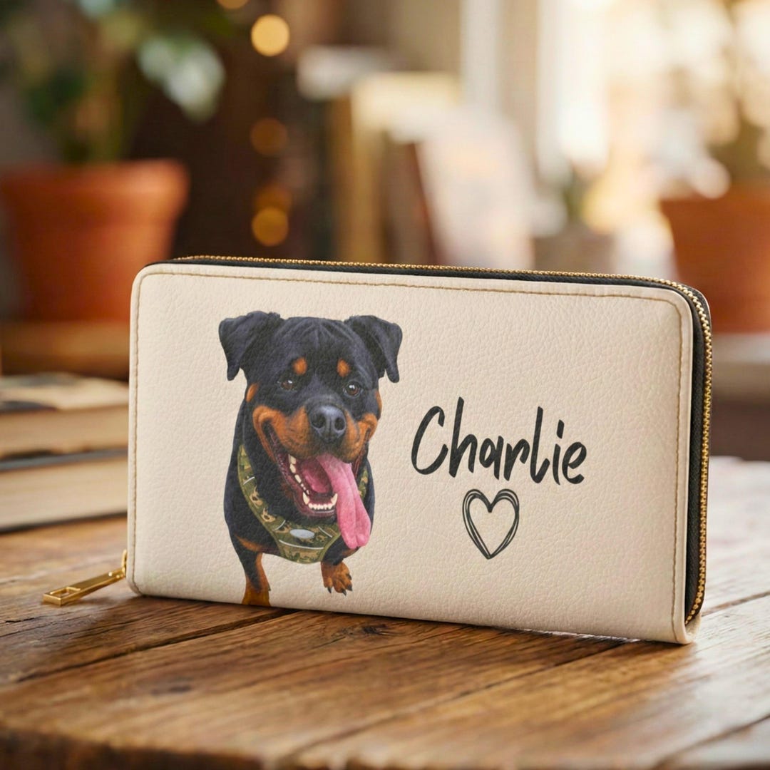 Dog Wallet Custom Dog Portrait Wallet, Custom Cat Portrait Leather Purse, Pet ...