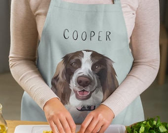 Personalized Pet Portrait Apron: Custom Dog or Cat Chef Gift