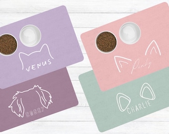 Personalized Pet Food Mat: Custom Dog/Cat Placemat, Non-Slip