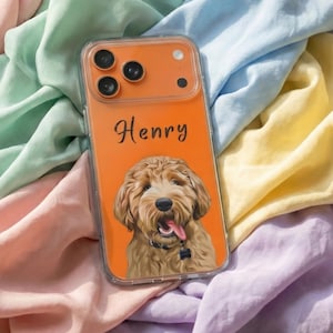Dog Phone Clear Case, Custom Dog Photo iPhone 17 Case, Personalized Cat Portrait Phone Cover, Dog Mom Christmas Gift, Dog Mom Memorial Gift image 3
