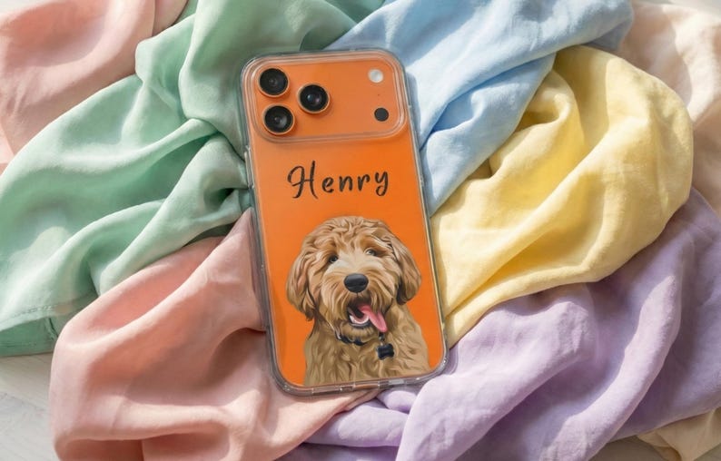 Dog Phone Clear Case, Custom Dog Photo iPhone 17 Case, Personalized Cat Portrait Phone Cover, Dog Mom Christmas Gift, Dog Mom Memorial Gift image 3