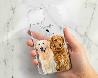 Genomskinligt telefonskal med hund, personligt hundfotoskal till iPhone 17, personligt kattporträttsskal, julklapp till hundmamma, minnesgåva till hundmamma