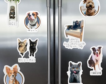 Personalized Pet Photo Magnet: Custom Dog Cat Memorial Keepsake