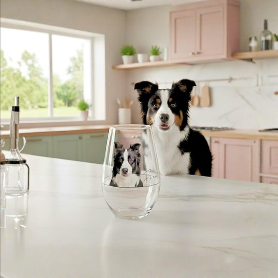 Custom Dog Mom Glass with Photo, Dog Dad Glass Christmas Memorial Gift, Cat Mom Wine Glass Gift, Dog Mom Christmas Keepsake Gift